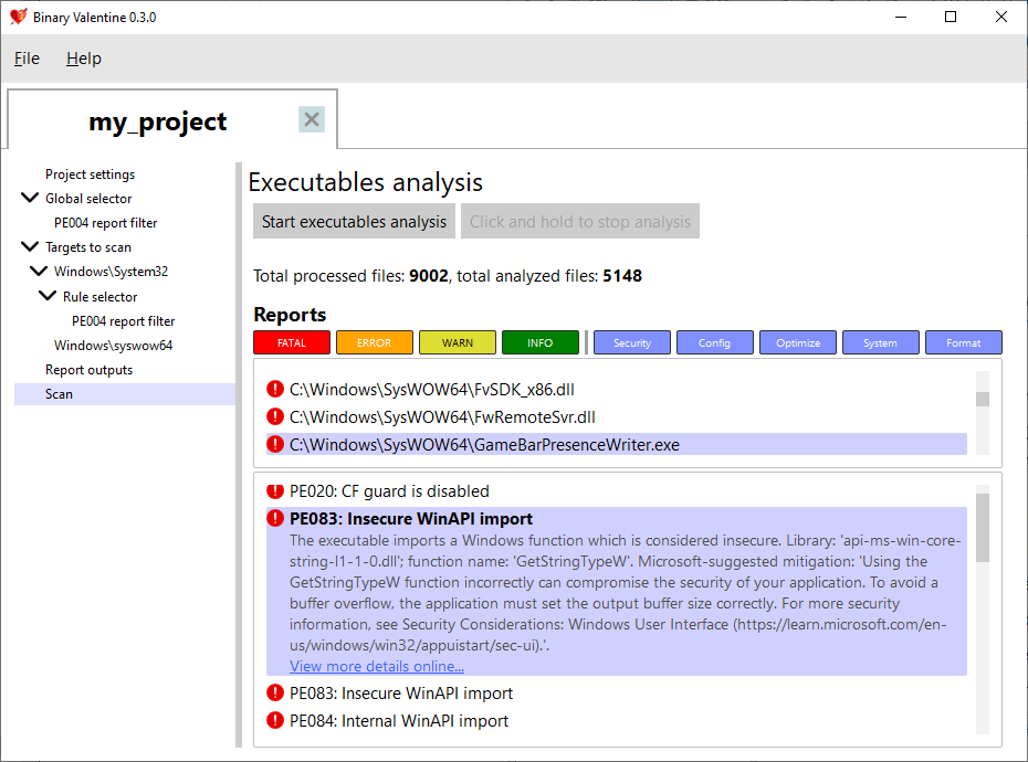 Binary Valentine graphical user interface